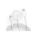 PSR aksesuar Beyaz Beyaz Akıllı Saat Wireless To Lightning Type-C Şarj Kablosu 1.2m- ile uyumlu