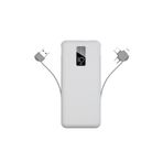 PSR aksesuar Beyaz Beyaz Hızlı Led Göstergeli Micro Lightning Type-C Kablolu Taşınabilir Powerbank 10000mAh Zore PW-05 ile uyumlu