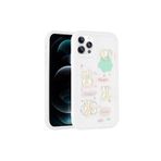 PSR aksesuar Beyaz Kabartma Figürlü Parlak Zore Toys Silikon Kılıf-Beyaz iPhone 11 Pro ile uyumlu