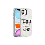 PSR aksesuar Beyaz Mermer Desenli Zore Marbello Kılıf-Beyaz iPhone 12 ile uyumlu