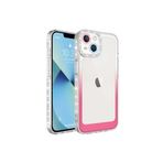 PSR aksesuar Beyaz-Pembe Simli ve Renk Geçiş Tasarımlı LZore Korumalı Zore Park Kılıf-Beyaz-Pembe iPhone 14 ile uyumlu
