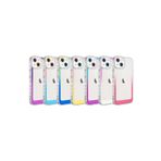 PSR aksesuar Beyaz-Pembe Simli ve Renk Geçiş Tasarımlı LZore Korumalı Zore Park Kılıf-Beyaz-Pembe iPhone 14 Plus ile uyumlu