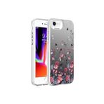 PSR aksesuar Çiçek Desenli Zore Silver Sert Kılıf-Çiçek iPhone SE 2020 ile uyumlu