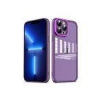PSR aksesuar Derin Mor Kamera Korumalı Transparan Zore Post Kılıf-Derin Mor iPhone 12 Pro ile uyumlu