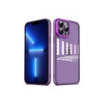 PSR aksesuar Derin Mor Kamera Korumalı Transparan Zore Post Kılıf-Derin Mor iPhone 13 Pro ile uyumlu