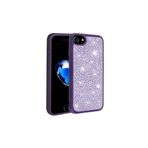 PSR aksesuar Derin Mor Parlak Taşlı Tasarım Zore Ston Kılıf-Derin Mor iPhone SE 2022 ile uyumlu