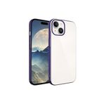 PSR aksesuar Derin Mor Sert PC Renkli Çerçeveli Zore Riksos Kılıf-Derin Mor iPhone 15 ile uyumlu