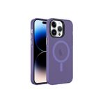 PSR aksesuar Derin Mor Zore Magsafe Şarj Özellikli Buzlu Transparan C-Pro Sert Kılıf-Derin M iPhone 14 Pro Max ile uyumlu