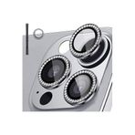 PSR aksesuar Diamond Siyah 9H Temperli Cam Kamera Lens Koruyucu iPhone 15 Pro Max ile uyumlu