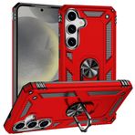 PSR Aksesuar Galaxy S25 / Plus/Ultra Uyumlu Kılıf - Vega Kapak | Çift Katmanlı Darbe Koruma | 360° Dönebilen Yüzük Aparatı | Mıknatıslı Araç Tutucu Uyumu (Kırmızı, Galaxy S25 Plus)