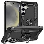 PSR Aksesuar Galaxy S25 / Plus/Ultra Uyumlu Kılıf - Vega Kapak | Çift Katmanlı Darbe Koruma | 360° Dönebilen Yüzük Aparatı | Mıknatıslı Araç Tutucu Uyumu (Siyah, Galaxy S25 Plus)