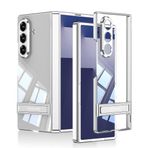 PSR Aksesuar Galaxy Z Serisi Kılıf - Kamera Korumalı Şeffaf Lego Standlı Kapak | Parlak Kenarlı | Darbeye Dayanıklı | Ultra İnce ve Sağlıklı (Gümüş, Galaxy Z Fold 7)