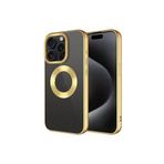 PSR aksesuar Gold Tek Kamera Çerçeveli Logo Gösteren Zore Omega Kılıf-Gold iPhone 15 Pro ile uyumlu