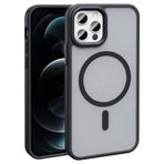 PSR Aksesuar iPhone M-Safe Şarj Özellikli Kılıf - Mat Arka Yüzeyli Sio Kapak | Metal Kamera Çerçeveli | Kablosuz Şarj Uyumlu (Siyah, iPhone 13 Pro)