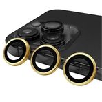 PSR Aksesuar iPhone Serisi CL-07 Kamera Lens Koruyucu – Temperli Cam, Kırılma Önleyici, Toz ve Sıvı Koruması, Yüksek Çözünürlük, Parmak İzi Bırakmaz (Gold, iPhone 14 Pro Max)