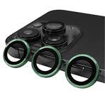 PSR Aksesuar iPhone Serisi CL-07 Kamera Lens Koruyucu – Temperli Cam, Kırılma Önleyici, Toz ve Sıvı Koruması, Yüksek Çözünürlük, Parmak İzi Bırakmaz (Koyu Yeşil, iPhone 14 Pro Max)
