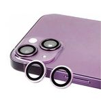 PSR Aksesuar iPhone Serisi CL-07 Kamera Lens Koruyucu – Temperli Cam, Kırılma Önleyici, Toz ve Sıvı Koruması, Yüksek Çözünürlük, Parmak İzi Bırakmaz (Mor, iPhone 14)