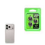 PSR Aksesuar iPhone Serisi CL-07 Kamera Lens Koruyucu – Temperli Cam, Kırılma Önleyici, Toz ve Sıvı Koruması, Yüksek Çözünürlük, Parmak İzi Bırakmaz (Titanyum-Gri, iPhone 17 Pro Max)