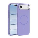 PSR Aksesuar iPhone Serisi M-Safe Şarj Özellikli Edi Silikon Kapak - Metal Kamera Çerçeveli | Yumuşak Dokulu Telefon Kılıfı (Lila, iPhone 17 Air)