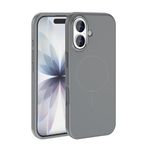PSR Aksesuar iPhone Serisi M-Safe Şarj Özellikli Edi Silikon Kapak - Metal Kamera Çerçeveli | Yumuşak Dokulu Telefon Kılıfı (Titanyum Gri, iPhone 17)