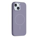 PSR Aksesuar iPhone Serisi M-Safe Şarj Özellikli Silikon Kapak - Metal Kamera Çerçeveli | Yumuşak Dokulu Telefon Kılıfı (Lavendery Gray, iPhone 14)