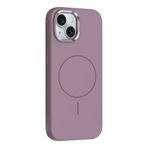 PSR Aksesuar iPhone Serisi M-Safe Şarj Özellikli Silikon Kapak - Metal Kamera Çerçeveli | Yumuşak Dokulu Telefon Kılıfı (Mor, iPhone 14)