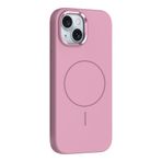 PSR Aksesuar iPhone Serisi M-Safe Şarj Özellikli Silikon Kapak - Metal Kamera Çerçeveli | Yumuşak Dokulu Telefon Kılıfı (Pembe, iPhone 14)