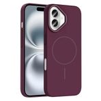 PSR Aksesuar iPhone Serisi Uyumlu Ruby Sert Kılıf – Kablosuz Şarj Destekli, Kamera Koruyucu, Şık ve Dayanıklı Silikon Kapak (Mürdüm, iPhone 16 Plus)