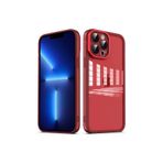 PSR aksesuar Kırmızı Kamera Korumalı Transparan Zore Post Kılıf-Kırmızı iPhone 13 Pro ile uyumlu