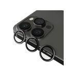 PSR aksesuar Koyu Gri Kamera Koruma Temperli Cam Renkli Lens Koruyucu iPhone 15 Pro Max ile uyumlu