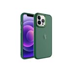 PSR aksesuar Koyu Yeşil Buzlu Sert PC Zore May Kılıf-Koyu Yeşil iPhone 13 Pro ile uyumlu