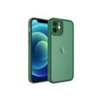 PSR aksesuar Koyu Yeşil Kamera Korumalı Transparan Zore Post Kılıf-Koyu Yeşil iPhone 12 ile uyumlu