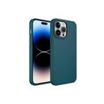 PSR aksesuar Koyu Yeşil Metal Çerçeve ve Buton Tasarımlı Silikon Zore Luna Kılıf-Koyu Yeşil iPhone 13 Pro Max ile uyumlu