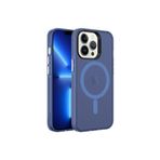 PSR aksesuar Lacivert Zore Magsafe Şarj Özellikli Buzlu Transparan C-Pro Sert Kılıf-Laciver iPhone 13 Pro Max ile uyumlu