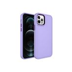PSR aksesuar Lila Metal Çerçeve ve Buton Tasarımlı Sert Zore Botox Kılıf-Lila iPhone 13 Pro Max ile uyumlu
