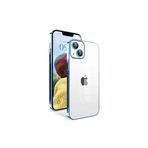 PSR aksesuar Mavi Açık Kamera Korumalı Renkli Çerçeveli Zore Garaj Kılıf-Mavi Açık iPhone 14 ile uyumlu