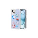 PSR aksesuar Mor Kabartma Figürlü Parlak Zore Minimini Silikon Kılıf-Mor iPhone 14 ile uyumlu