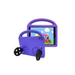 PSR aksesuar Mor Zore Wheel Car Tekerlek Standlı Tablet Eva Silikon Kılıf-Mor iPad Pro 10.5 (7.Nesil) ile uyumlu