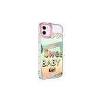 PSR aksesuar NO10 Kamera Korumalı Renkli Desenli Sert Silikon Zore Korn Kılıf-NO10 iPhone 12 ile uyumlu