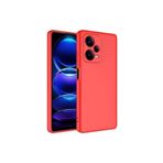 PSR aksesuar (p1681) Kırmızı 5G Kılıf Kamera Korumalı Lansman Kadife İç Yüzeyli Silikon Kap Xiaomi Redmi Note 12 Pro Plus ile uyumlu