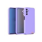 PSR aksesuar (p1744) Lila Kamera Korumalı Kadife Iç Yüzeyli (ŞIK TASARIM) Silikon Kılıf Lila Samsung Galaxy A04s ile uyumlu