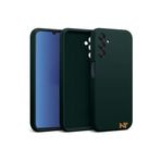PSR aksesuar (p1749) Koyu Yeşil Kamera Korumalı Kadife Iç Yüzeyli (ŞIK TASARIM) Silikon Kılıf Koyu Yeşil Samsung Galaxy A04s ile uyumlu