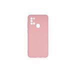 PSR aksesuar (p2071) Açık Pembe Kadife Iç Yüzeyli (ŞIK TASARIM) Silikon Kılıf Açık Pembe Samsung Galaxy A21s ile uyumlu