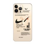 PSR aksesuar (p4760) Şeffaf Nike Air Şeffaf Telefon Kılıfı iPhone 13 Pro ile uyumlu