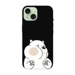 PSR aksesuar (p6075) Siyah Panda Siyah Telefon Kılıfı iPhone 15 Plus ile uyumlu