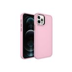 PSR aksesuar Pembe Açık Metal Çerçeve ve Buton Tasarımlı Sert Zore Botox Kılıf-Pembe Açık iPhone 13 Pro ile uyumlu