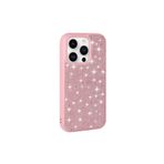 PSR aksesuar Pembe Parlak Taşlı Tasarım Pırlanta Zore Kılıf-Pembe iPhone 14 Pro ile uyumlu
