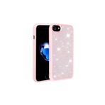PSR aksesuar Pembe Parlak Taşlı Tasarım Zore Ston Kılıf-Pembe iPhone SE 2020 ile uyumlu