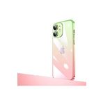 PSR aksesuar Pembe-Yeşil Parlak Renk Geçişli Kamera Korumalı Zore Senkron Kılıf-Pembe-Yeşil iPhone 12 ile uyumlu
