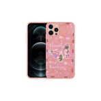 PSR aksesuar Pink Flower Desenli Sert Silikon Zore Mumila Kılıf-Pink Flower iPhone 12 Pro Max ile uyumlu